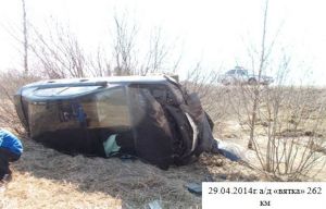 «Мазда» улетела в кювет