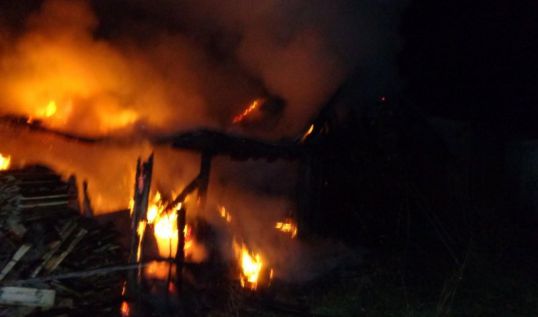 14 пожарных тушили сараи